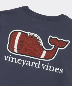 Tees<Vineyard Vines Boys' Heathered Two-Toned Whale Long-Sleeve Pocket Tee Blue Blazer Hthr