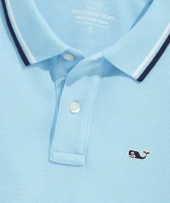 Polos<Vineyard Vines Boys' Heritage Tipped Pique Polo Splish Splash