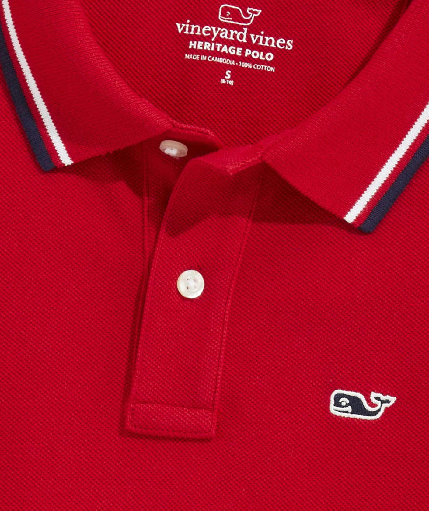 Polos<Vineyard Vines Boys' Heritage Tipped Pique Polo Jake Blue