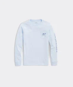 Tees<Vineyard Vines Boys' Lacrosse Whale Outline Long-Sleeve Pocket Tee Antigua Green