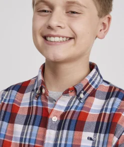 Button-Down Shirts<Vineyard Vines Boys' Lightweight On-The-Go Gingham Shirt Ging Tequila Sunrise