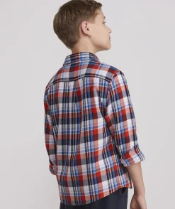 Button-Down Shirts<Vineyard Vines Boys' Lightweight On-The-Go Gingham Shirt Ging Tequila Sunrise