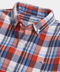 Button-Down Shirts<Vineyard Vines Boys' Lightweight On-The-Go Gingham Shirt Ging Tequila Sunrise