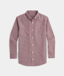 Button-Down Shirts<Vineyard Vines Boys' Lightweight On-The-Go Plaid Shirt Sailors Red