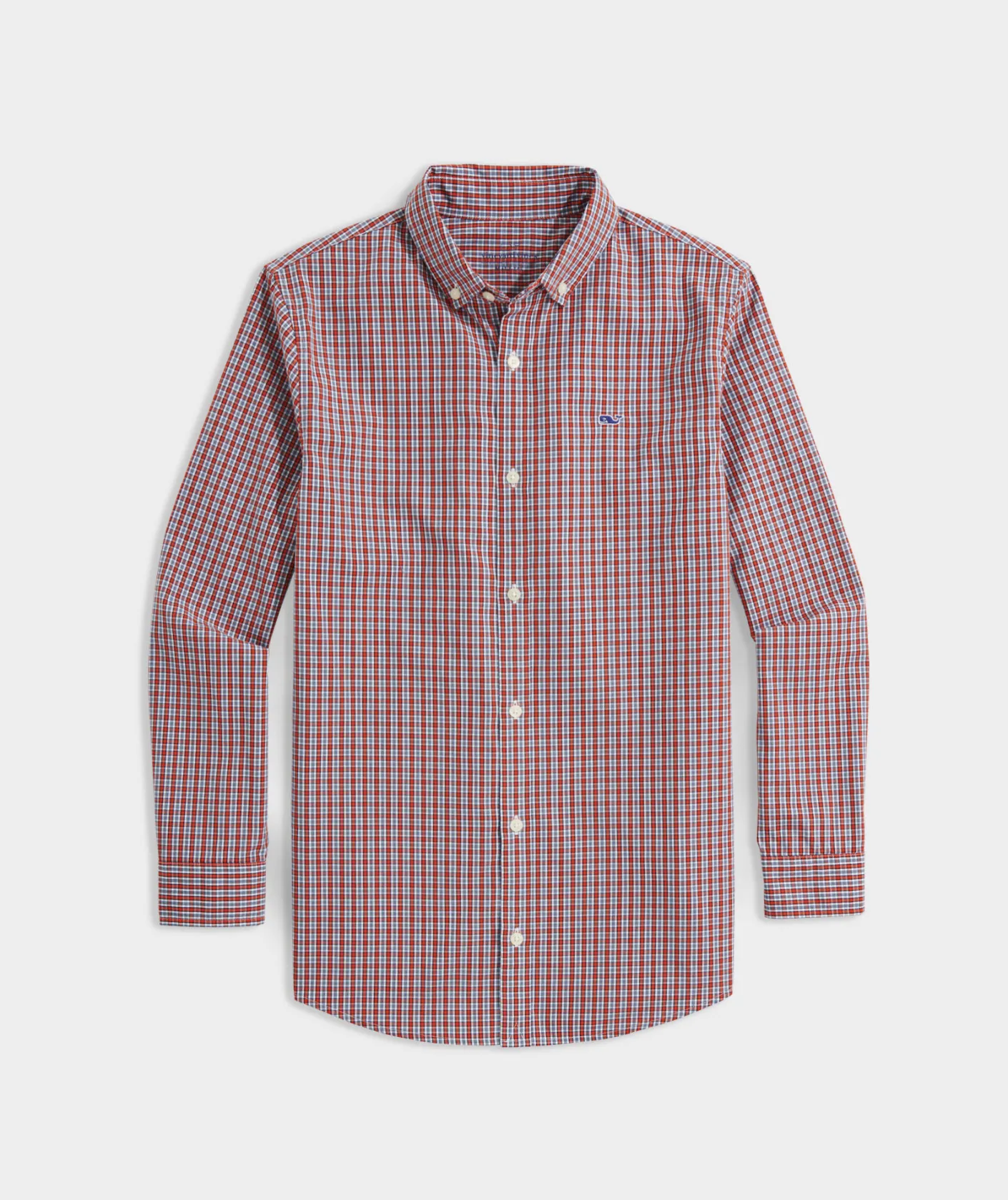 Button-Down Shirts<Vineyard Vines Boys' Lightweight On-The-Go Plaid Shirt Sailors Red