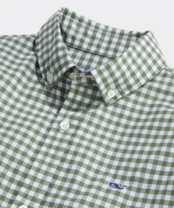 Button-Down Shirts<Vineyard Vines Boys' On-The-Go brrrº Gingham Shirt Wild Lime
