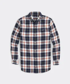 Button-Down Shirts<Vineyard Vines Boys' On-The-Go brrrº Tattersall Shirt Maritime-Blue