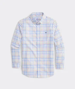 Button-Down Shirts<Vineyard Vines Boys' On-The-Go brrr° Tattersall Shirt Boys Jake Blue