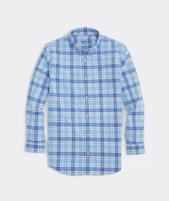 Button-Down Shirts<Vineyard Vines Boys' On-The-Go Nylon Plaid Shirt Papaya Punch