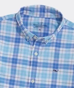 Button-Down Shirts<Vineyard Vines Boys' On-The-Go Nylon Plaid Shirt Papaya Punch