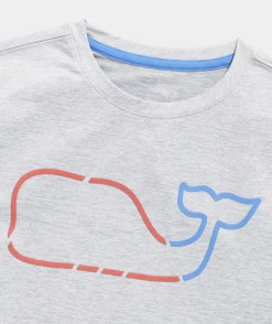 Tees<Vineyard Vines Boys' Paradise Scene Whale Short-Sleeve Dunes Tee Strawberry Cr Hthr