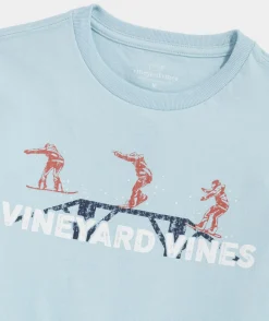 Tees<Vineyard Vines Boys' Pond Hockey Whale Long-Sleeve Pocket Tee White Cap