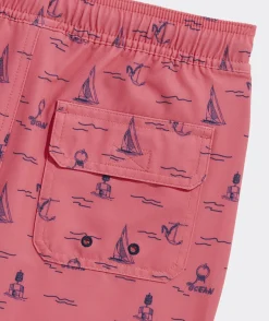 Swim & Rashguards<Vineyard Vines Boys' Printed Chappy Trunks Sea Life Navy
