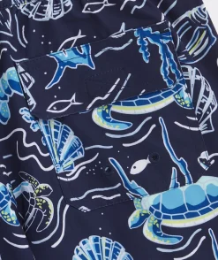 Swim & Rashguards<Vineyard Vines Boys' Printed Chappy Trunks Whale Naut Navy