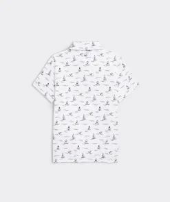 Polos<Vineyard Vines Boys' Printed Sankaty Polo Sea Icons - White Cap