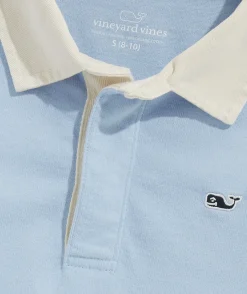 Polos<Vineyard Vines Boys' Rugby Shirt Naut Navy/Marit Blue