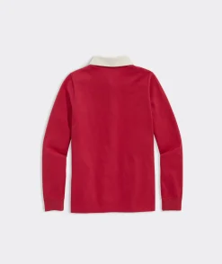 Polos<Vineyard Vines Boys' Rugby Shirt Strawberry Cream
