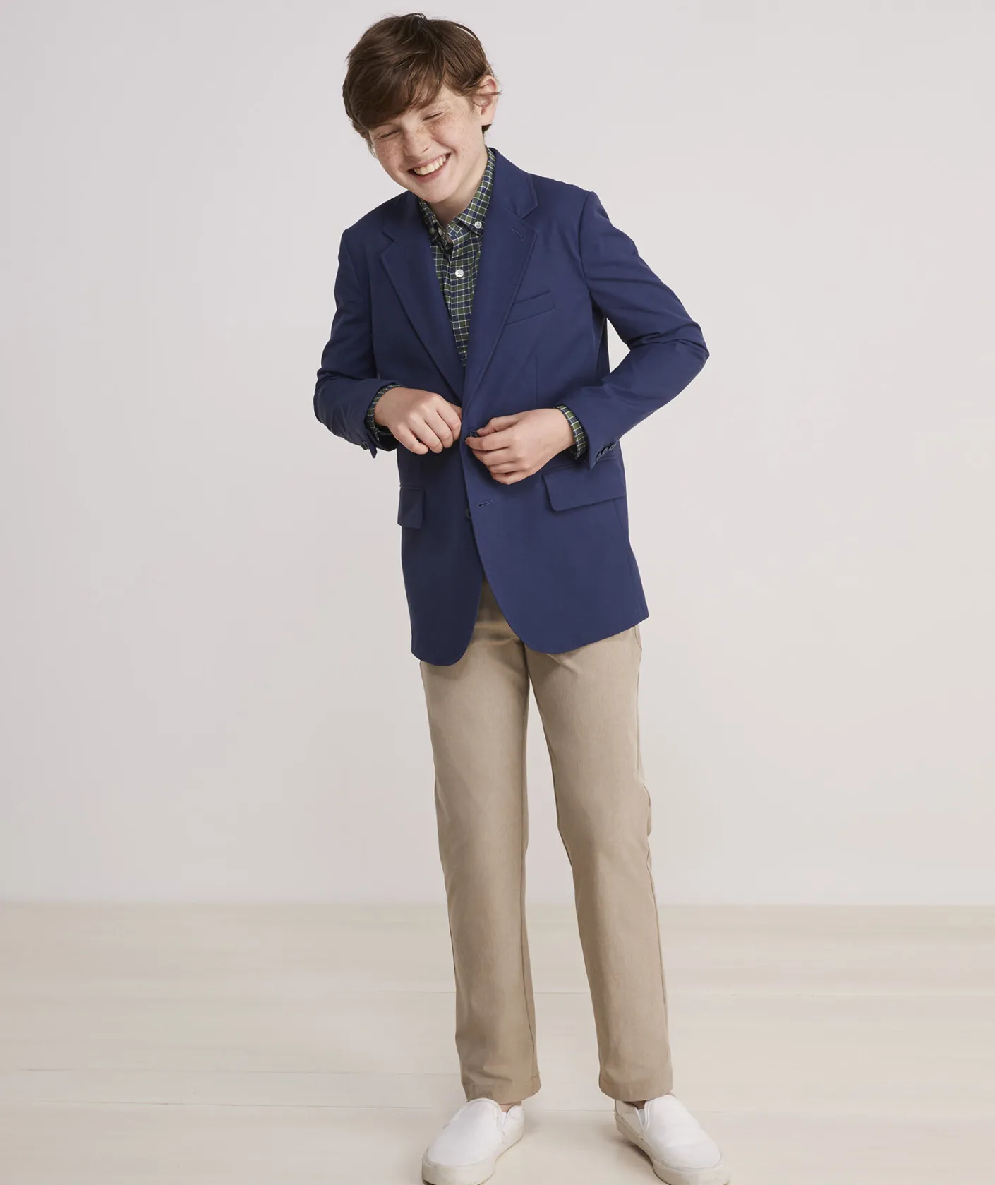 Jackets, Blazers & Vests<Vineyard Vines Boys' Stretch Cotton Blackwatch Blazer (8-18) Plaid- Green