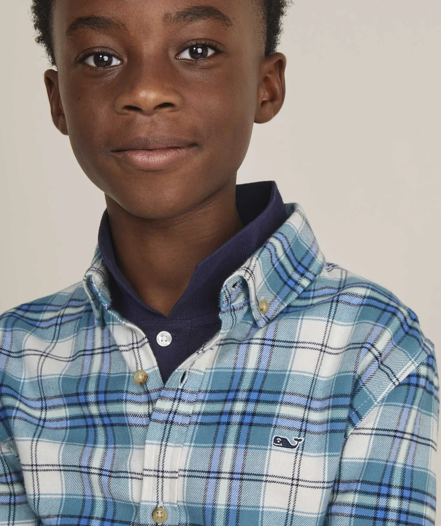 Button-Down Shirts<Vineyard Vines Boys' Stretch Flannel Check Shirt Larkspur