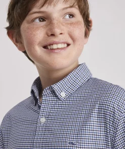 Button-Down Shirts<Vineyard Vines Boys' Stretch Flannel Plaid Shirt Pld Turf Green