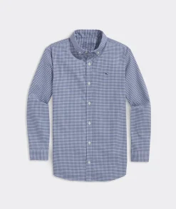 Button-Down Shirts<Vineyard Vines Boys' Stretch Flannel Plaid Shirt Pld Turf Green