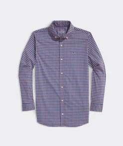 Button-Down Shirts<Vineyard Vines Boys' Stretch Flannel Plaid Shirt Charleston Green