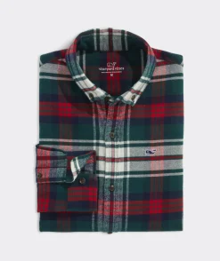 Button-Down Shirts<Vineyard Vines Boys' Stretch Flannel Tartan Shirt Red Velvet 2