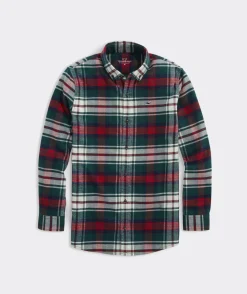 Button-Down Shirts<Vineyard Vines Boys' Stretch Flannel Tartan Shirt Red Velvet 2