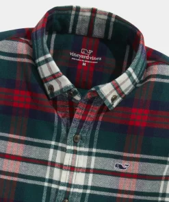 Button-Down Shirts<Vineyard Vines Boys' Stretch Flannel Tartan Shirt Red Velvet 2