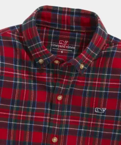Button-Down Shirts<Vineyard Vines Boys' Stretch Poplin Check Shirt Chk Cocktail Sauce