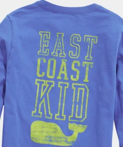 Tees<Vineyard Vines Boys' Sunset Pier Bernese Mountain Dog Long-Sleeve Pocket Tee Blue Blazer