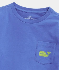 Tees<Vineyard Vines Boys' Sunset Pier Bernese Mountain Dog Long-Sleeve Pocket Tee Blue Blazer