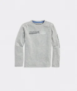 Tees<Vineyard Vines Boys' Turkey Whale Long-Sleeve Pocket Tee Blue Blazer