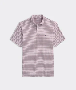 Polos<Vineyard Vines Bradley Stripe Sankaty Polo Crimson
