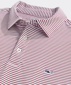 Polos<Vineyard Vines Bradley Stripe Sankaty Polo Crimson