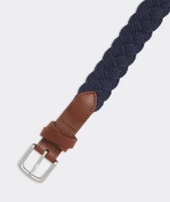 Belts<Vineyard Vines Braided Rope Belt Nautical Navy