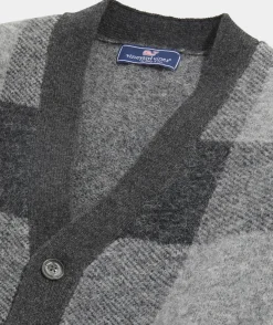 Sweaters<Vineyard Vines Buffalo Check V-Neck Cardigan Charcoal Heather