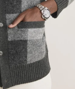 Sweaters<Vineyard Vines Buffalo Check V-Neck Cardigan Charcoal Heather