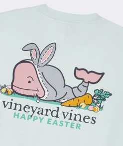 Tees<Vineyard Vines Bunny Suit Whale Short-Sleeve Pocket Tee Bleached Aqua