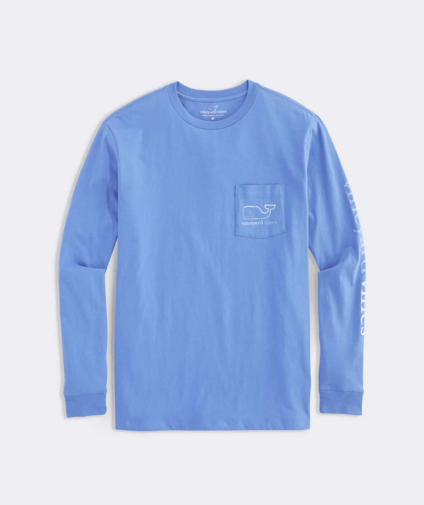 Tees<Vineyard Vines Burgee Vintage Whale Long-Sleeve Pocket Tee Hull Blue