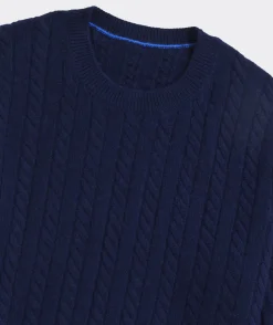 Sweaters<Vineyard Vines Cashmere Cable Crewneck Sweater Nautical Navy