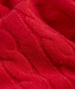 Sweaters<Vineyard Vines Cashmere Classic Cable Crewneck Sweater Crimson