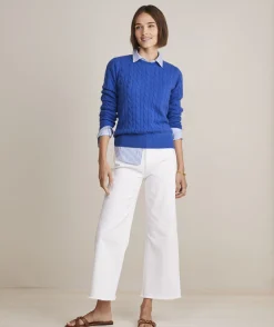 Sweaters<Vineyard Vines Cashmere Classic Cable Crewneck Sweater Hull Blue