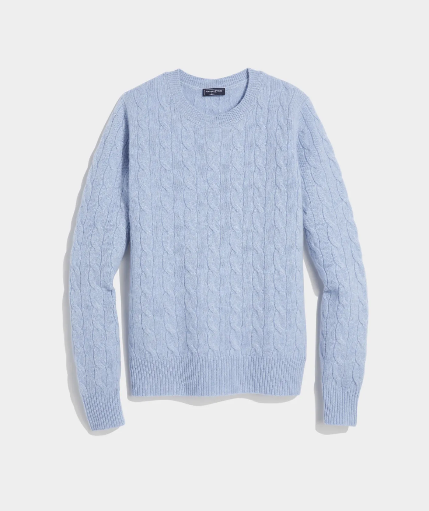 Sweaters<Vineyard Vines Cashmere Classic Cable Crewneck Sweater Camel Heather