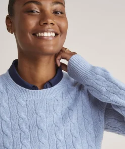 Sweaters<Vineyard Vines Cashmere Classic Cable Crewneck Sweater Camel Heather
