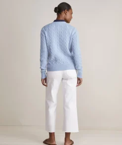 Sweaters<Vineyard Vines Cashmere Classic Cable Crewneck Sweater Camel Heather
