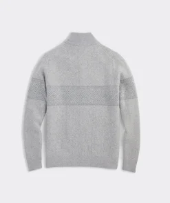 Sweaters<Vineyard Vines Cashmere Fair Isle Button Mockneck Sweater Silver Fox