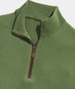 Quarter-Zips<Vineyard Vines Cashmere Fisherman Rib Quarter-Zip Sweater Cypress