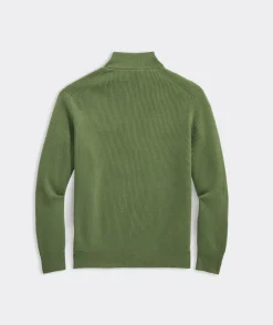 Quarter-Zips<Vineyard Vines Cashmere Fisherman Rib Quarter-Zip Sweater Cypress