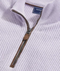 Quarter-Zips<Vineyard Vines Cashmere Fisherman Rib Quarter-Zip Sweater Iris